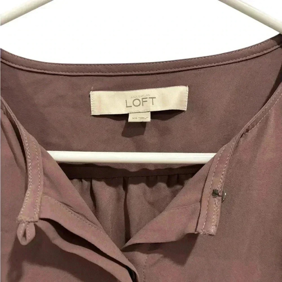 Loft Mauve Purple XS Long Sleeve Blouse Workwear Office Professional Teacher - Picture 4 of 7